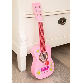 Toy guitar - pink with flowers